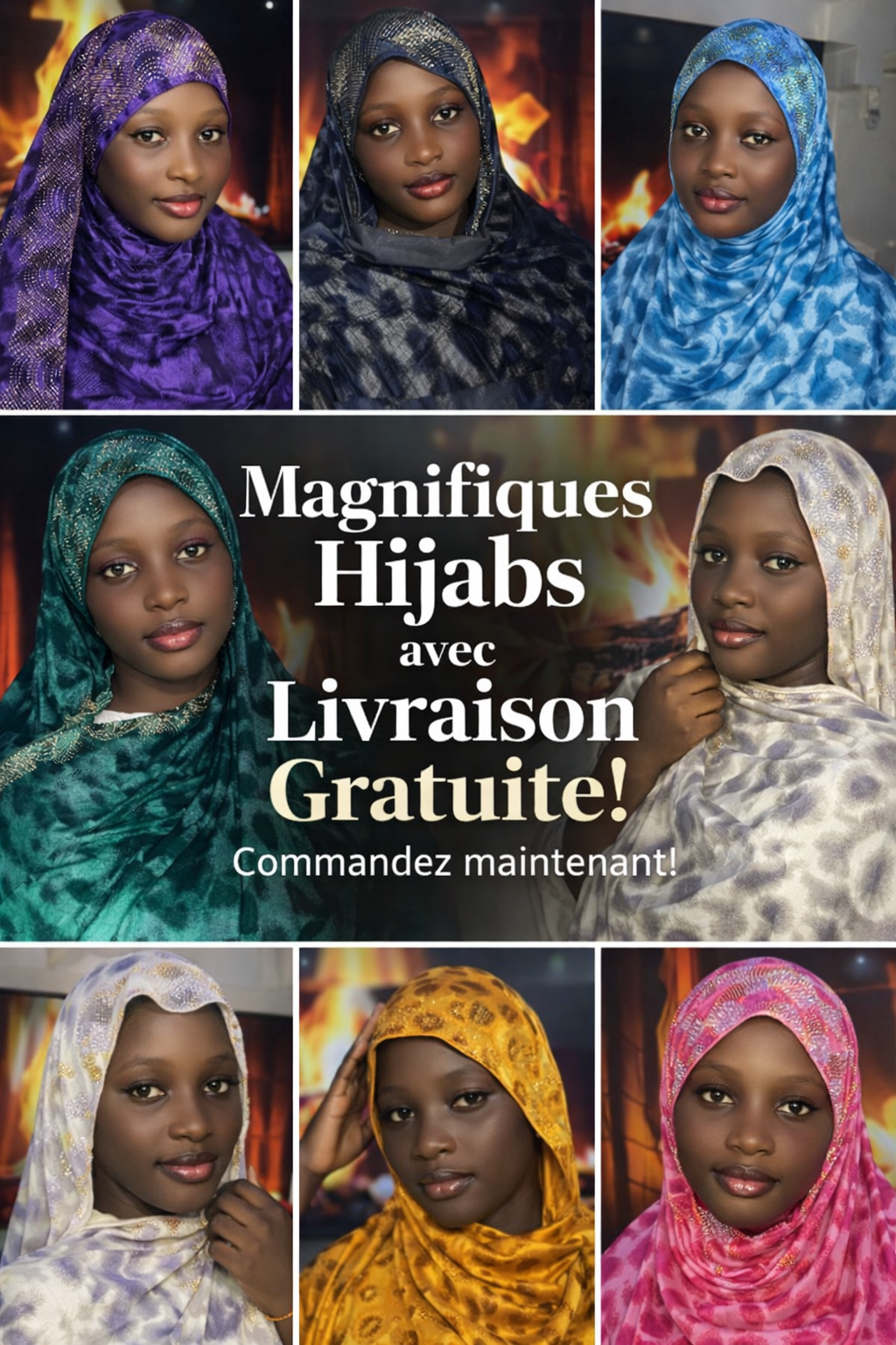 Pack 6 Voiles Élégants Femme – Différentes Couleurs | Livraison Gratuite