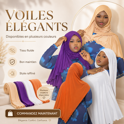 Pack de 6 Voiles Élégants – 6 Couleurs Différentes | Livraison Gratuite