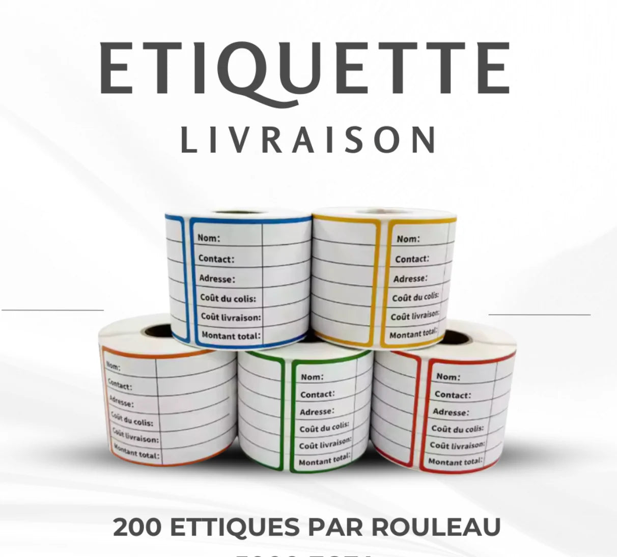 📦 Étiquettes de Livraison Imperméables – Rouleau de 200 Étiquettes 🚀