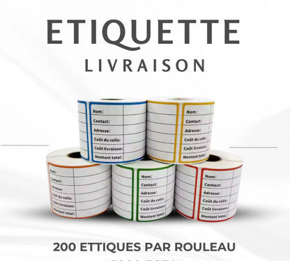 📦 Étiquettes de Livraison Imperméables – Rouleau de 200 Étiquettes 🚀